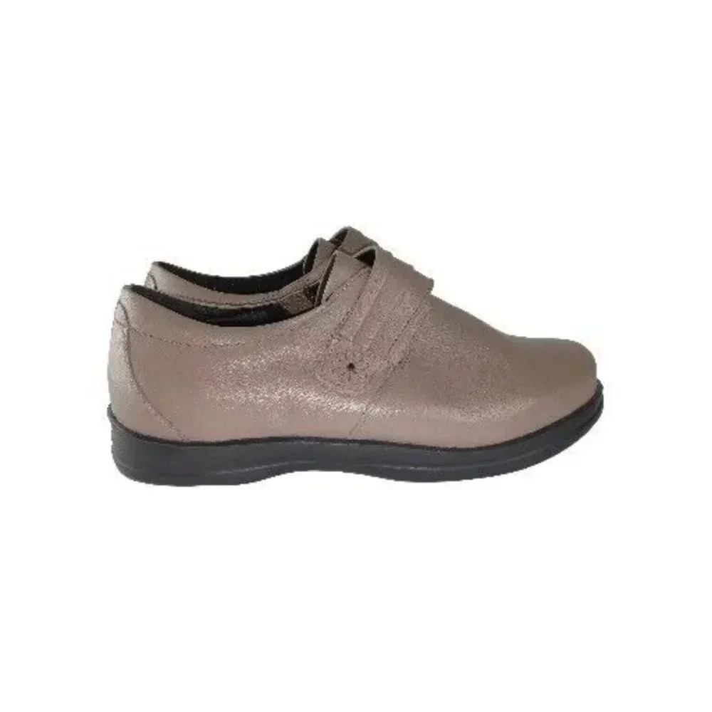 Apex Women's A832W Linda Taupe Leather Classic Monk Strap Shoes 10 X Wide